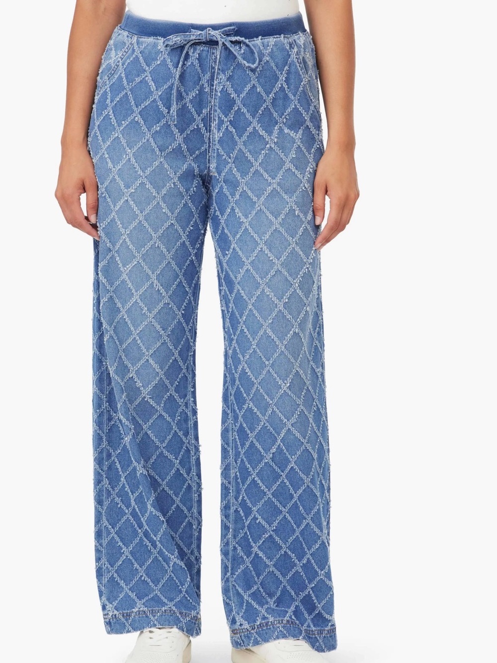 Kensie Jeans Rib Cotton Jacquard Wide Leg Trouser Womens XL 100% Cotton HighRise